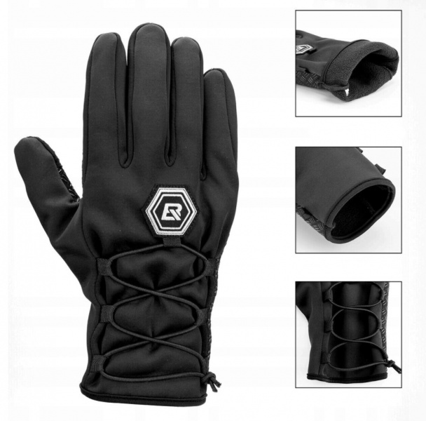 ROCKBROS Rękawiczki rowerowe ocieplane S077-6BK