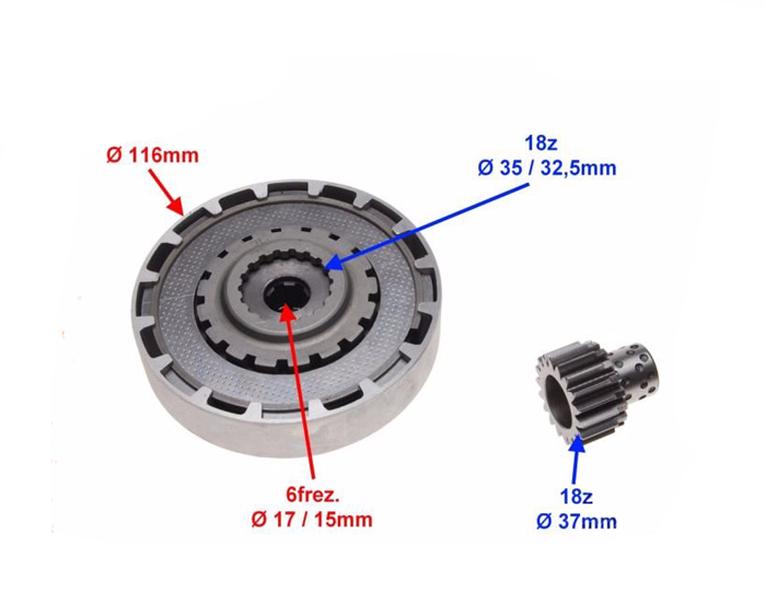 Sprzęgło manualne z dociskiem 4t chopper atv quad