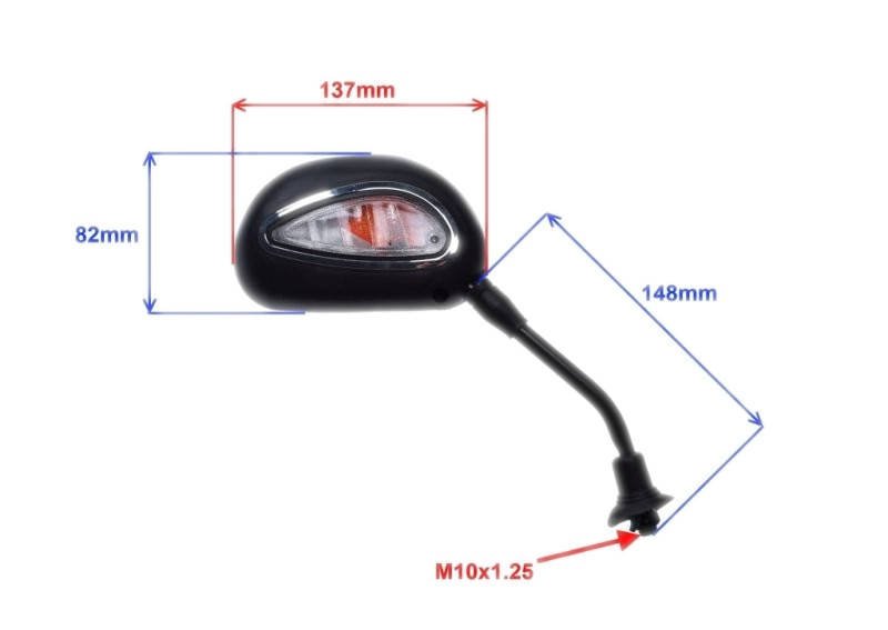 Lusterko z kierunkowskazem m10 p+p red062 cn