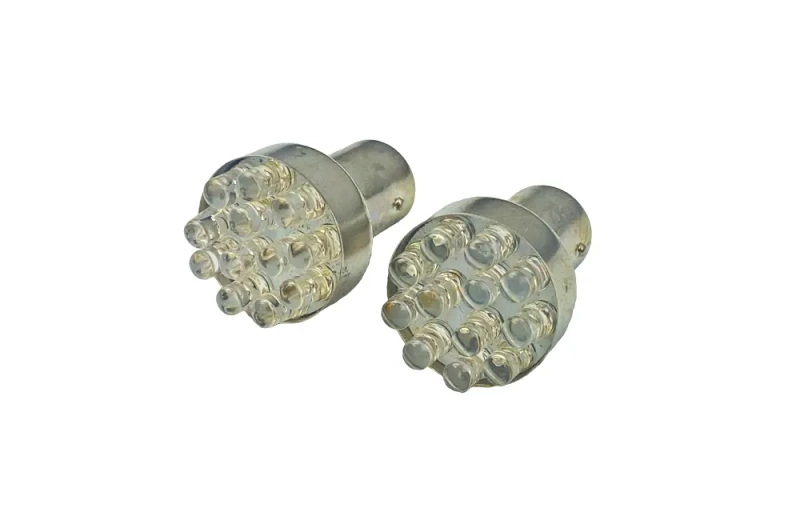 Żarówki Led BA15D 12V 1W światło czerwone 2 sztuki