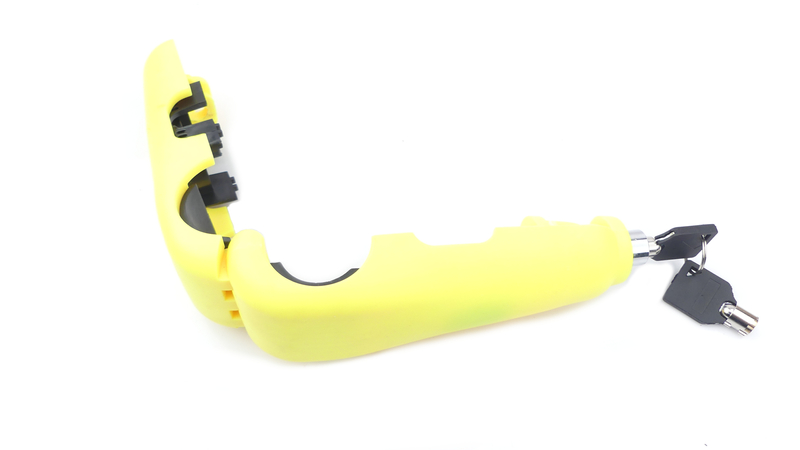 Blokada dźwigni hamulca z alarmem żólta