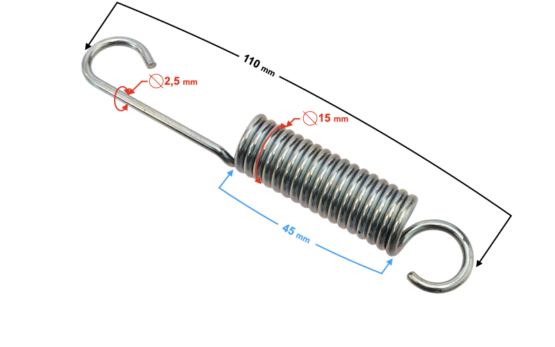 Sprężyna podpory bocznej do motoroweru Barton Fighter 2 110mm