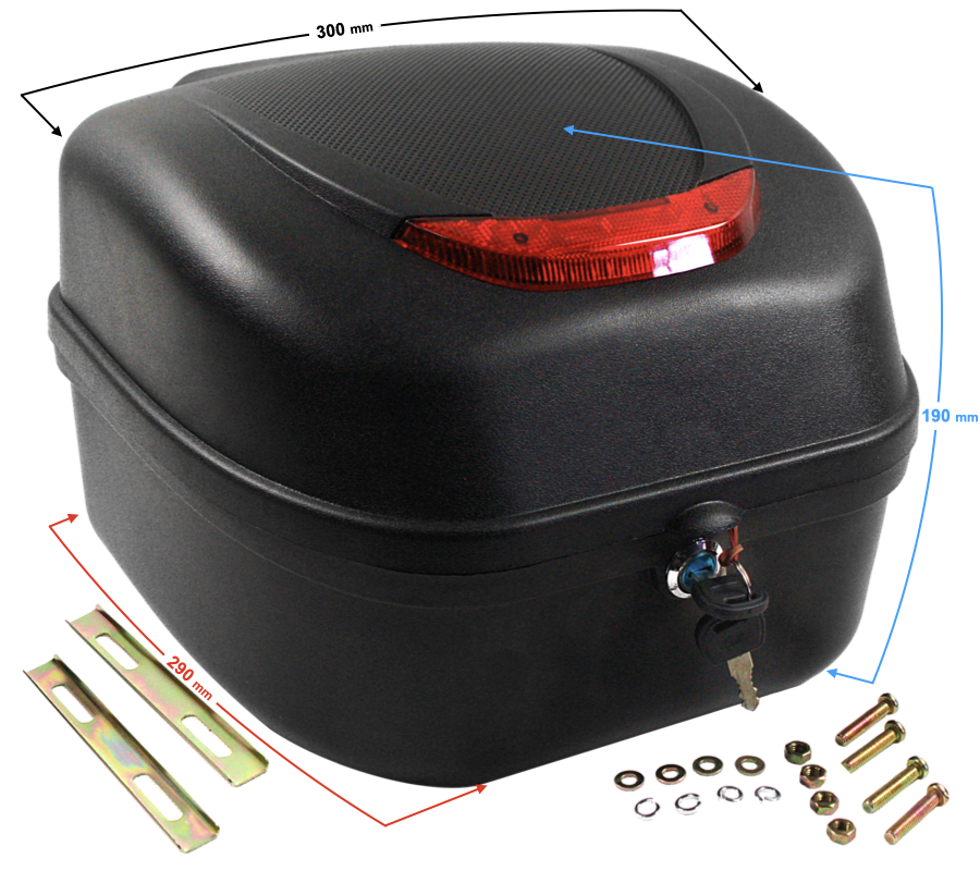 Kufer Moretti BTM-100 czarny czerwony odblask