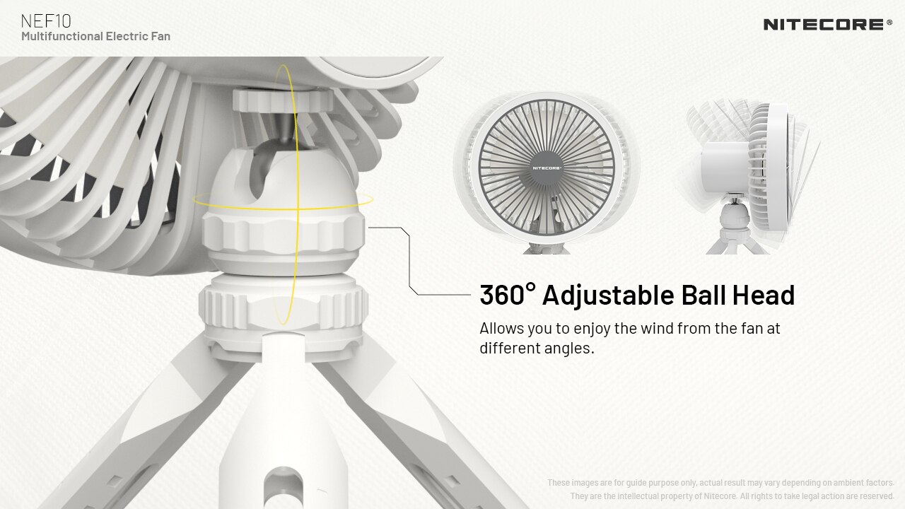 Wentylator + lampa Led Nitecore NEF10 czarny