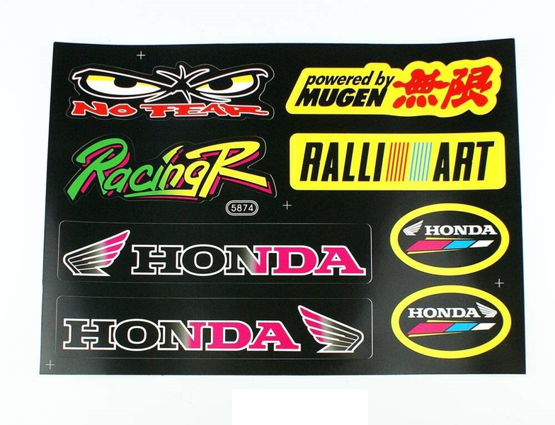 Arkusz Zestaw Naklejek Tuningowych Honda