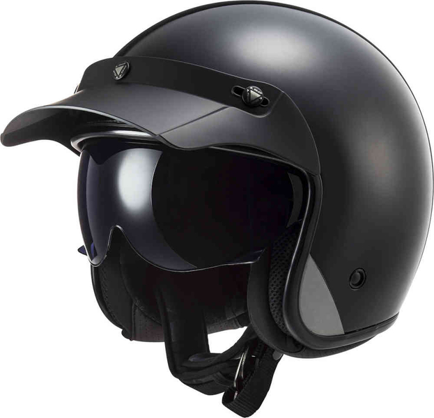 Kask otwarty LS2 OF601 BOB II Solid Matt Black homologacja ECE 22.06