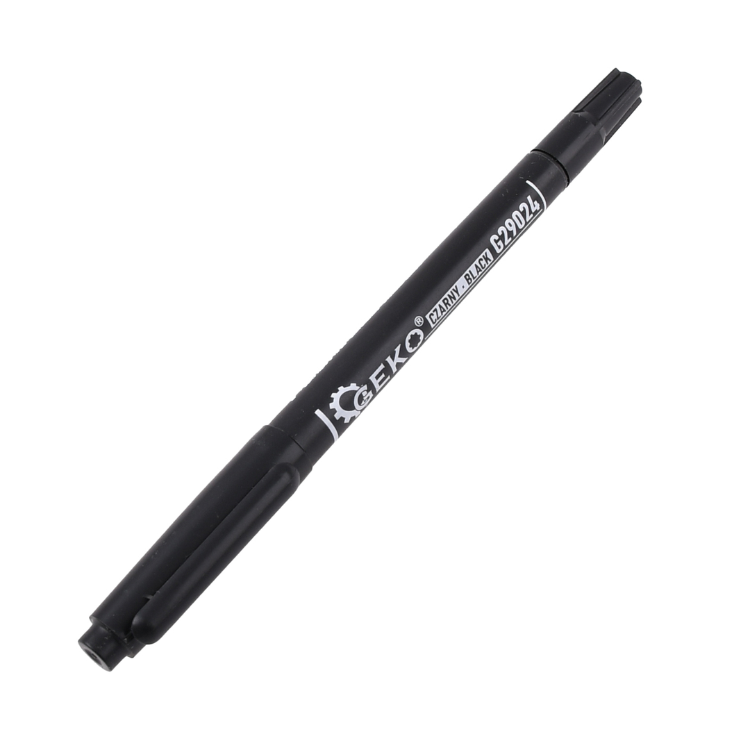 Marker dwustronny wodoodporny uniwersalny czarny Geko