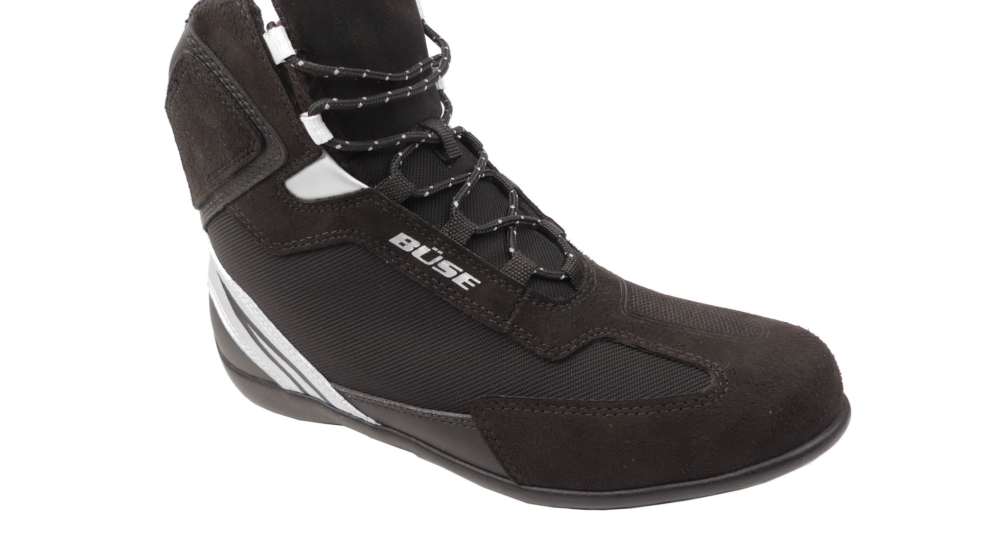 Buty motocyklowe do kostek BUSE czarno srebrne