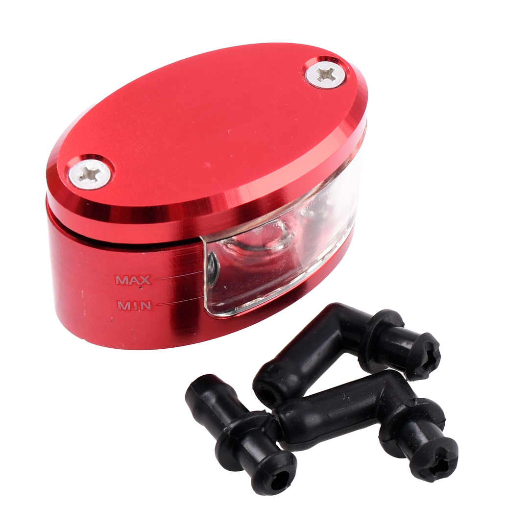 Zbiorniczek płynu hamulcowego aluminiowy czerwony