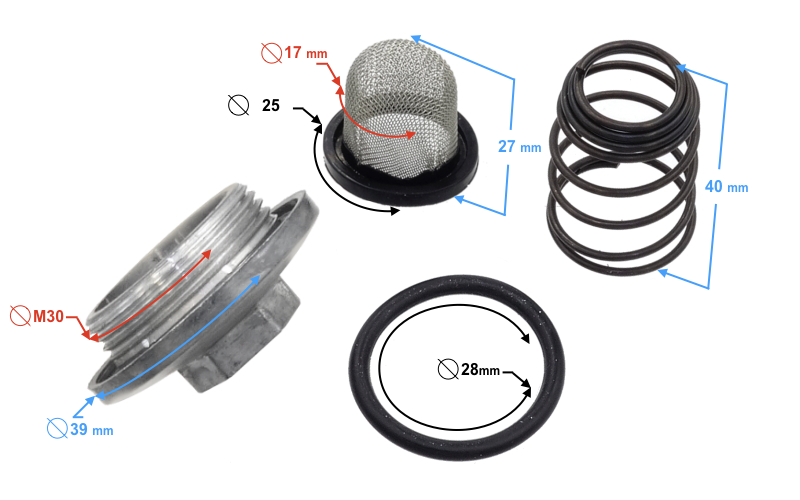 Filtr oleju korek spustu do skutera 50 4t GY6