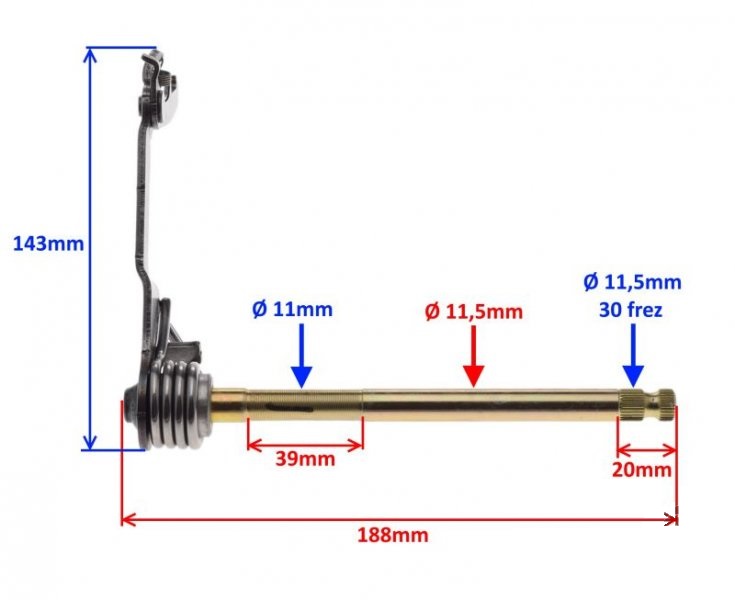 Wałek zmiany biegów silnik YX160