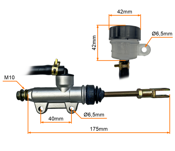 Pompa hamulca tył ze zbiorniczkiem typ 2 atv chińskie 110 125 150 200 250
