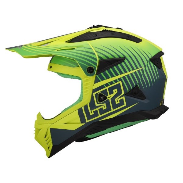 Kask crossowy LS2 MX708 Fast II Duck Matt H-V Green homologacja ECE 22.06