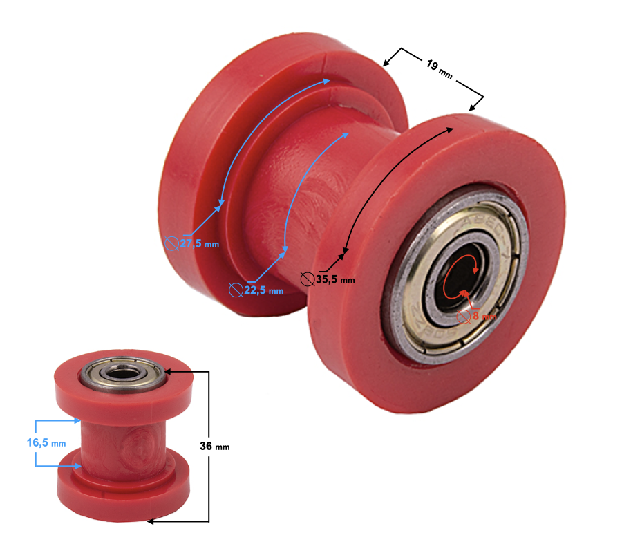 Rolka prowadnica napinacza łańcucha Cross Enduro