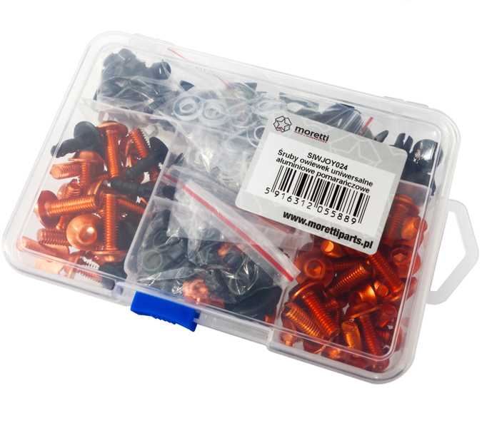 Śruby owiewek uniwersalne aluminiowe pomarańczowe