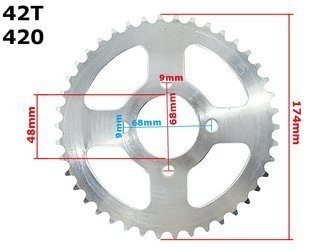 Zębatka tył 42z 420h junak ferro atv quad 50 125