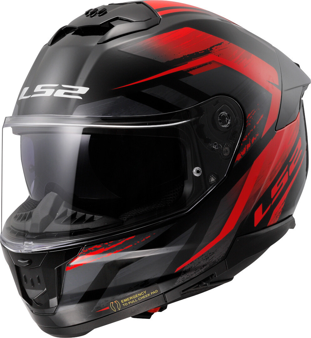 Kask integralny LS2 FF808 STREAM II FURY BLACK RED homologacja ECE 22.06