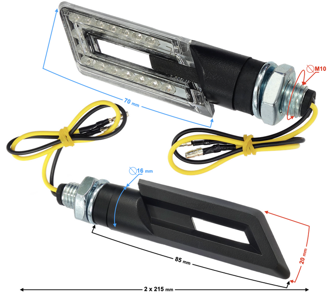 Kierunkowskazy Uniwersalne MRT-088 16 LED Czarne 