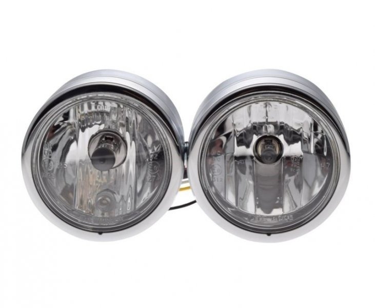 Lampa h7 + h1 ece zestaw 110mm metal chrom e9