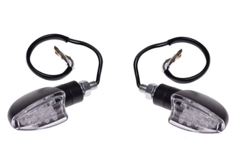 Kierunkowskaz czarny owal biały klosz led cn