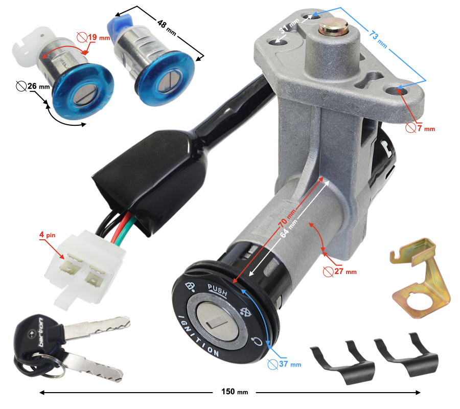 Stacyjka do skutera Barton Falcon 2 50cc