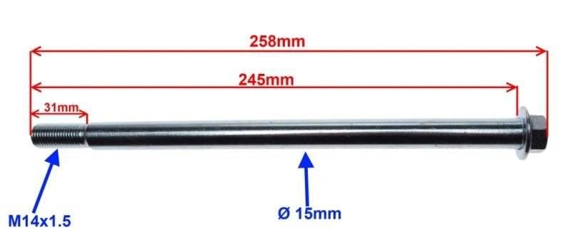 Oś Koła Tył M14x245 Zipp Neken Benzer Shaft Street