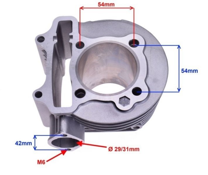 Cylinder goły 150 ccm gy6 4t 57,40 mm