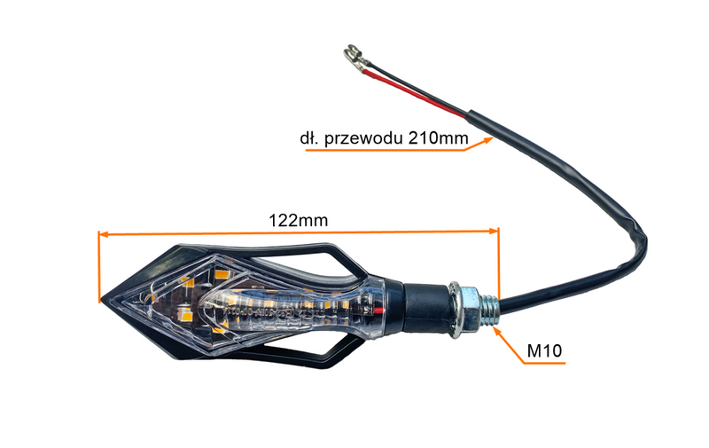 Kierunkowskazy czarne Led grot M10 homologacja skuter motorower quad atv