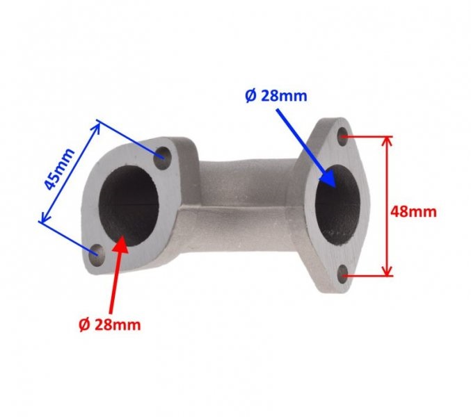 Króciec gaźnika silnik YX160 Pitbike MRF