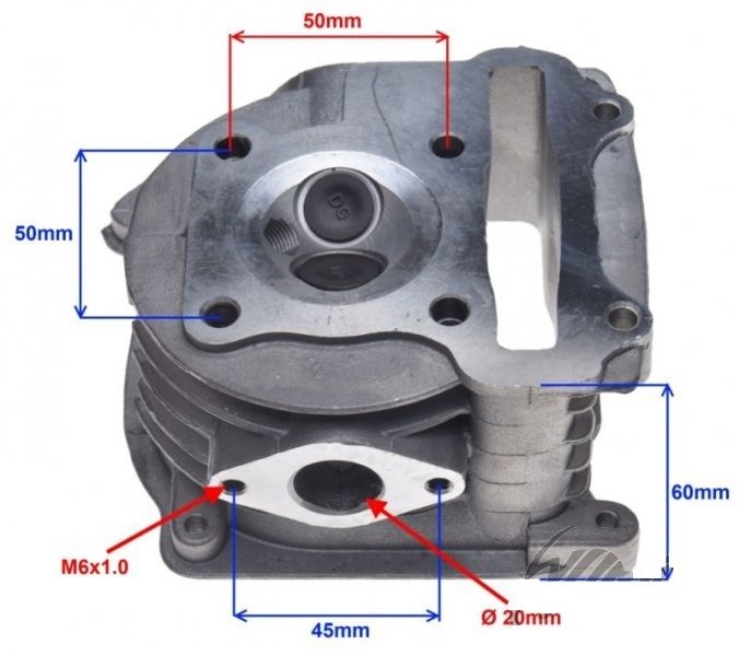 Głowica cylindra 4t z zaworami wilga vapor 80cm3