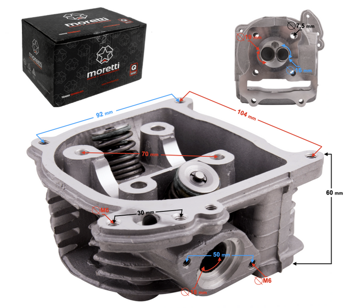 Głowica do skutera 4T GY6 60ccm 139QMB moretti