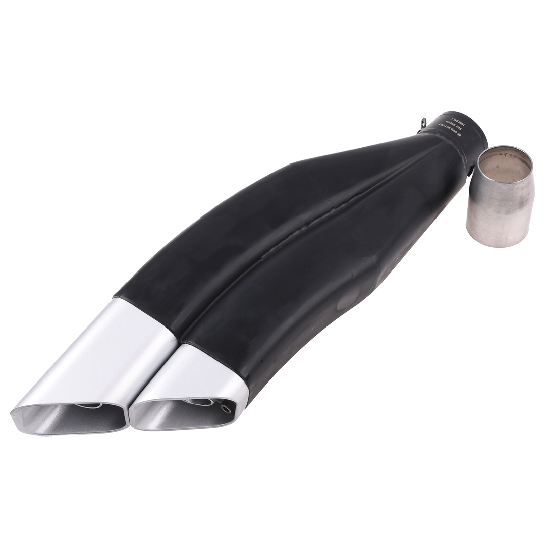 Końcówka wydechu GP Racing Double czarna podwójna rura 415mm