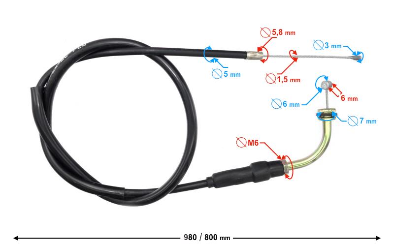 Linka gazu do motoroweru Barton Fighter 2 81cm