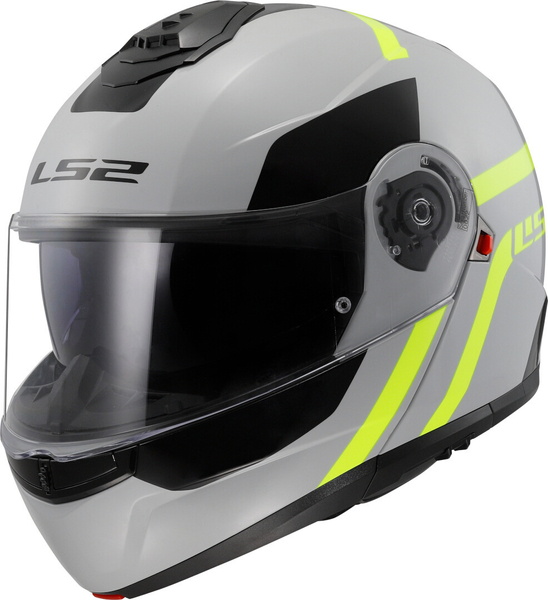 Kask szczękowy LS2 FF908 STROBE II AUTOX GREY H-V YEL homologacja ECE 22.06