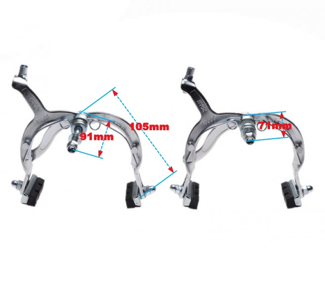Szczęki hamulcowe rowerowe zwykłe srebrne