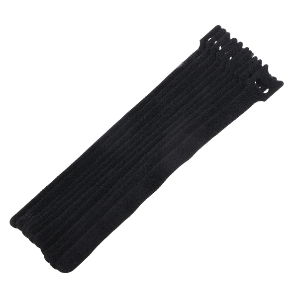 Opaska rzep czarna organizer instalacji elektrycznej 210x12mm 10 sztuk