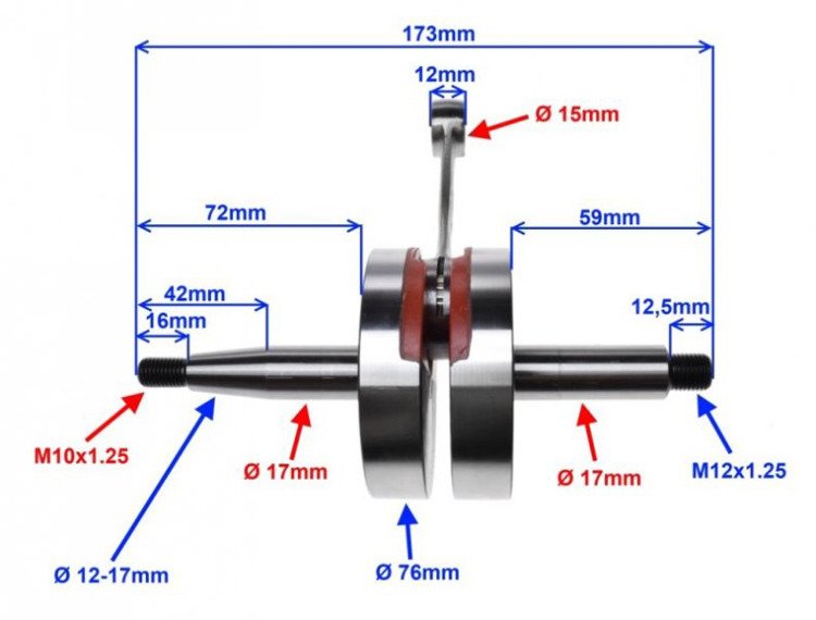 Wał korbowy tuning minarelli am6 yamaha aprilia 