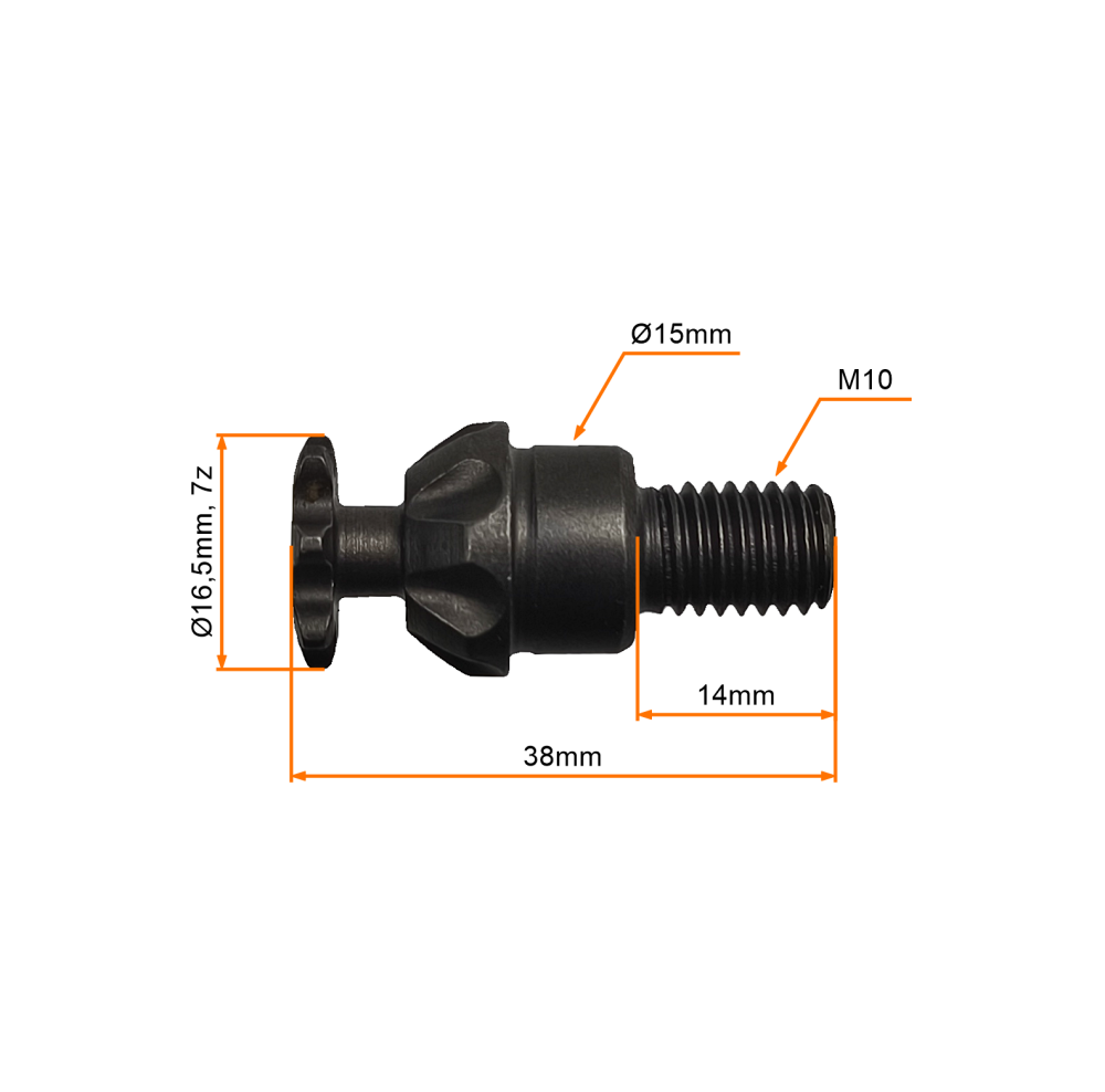 Zębatka przód z wałkiem 7z 25H pocket bike