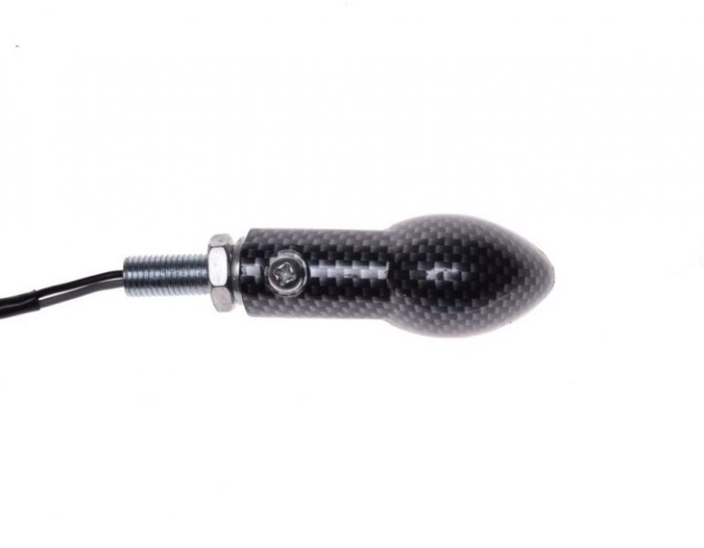 Kierunkowskaz carbon pomarańczowy klosz led