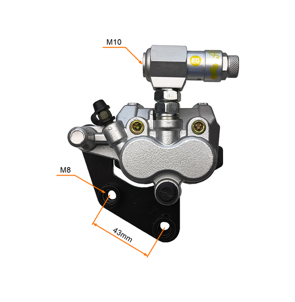Zacisk hamulca przód 2 - tłoczkowy z ABS Romet 747 na koło 10 cali