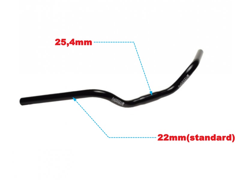 Kierownica rowerowa mode gięta aluminium 25,4/640