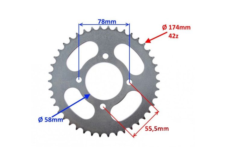Zębatka tył Suzuki GN 125 GZ 125 428h 42Z 