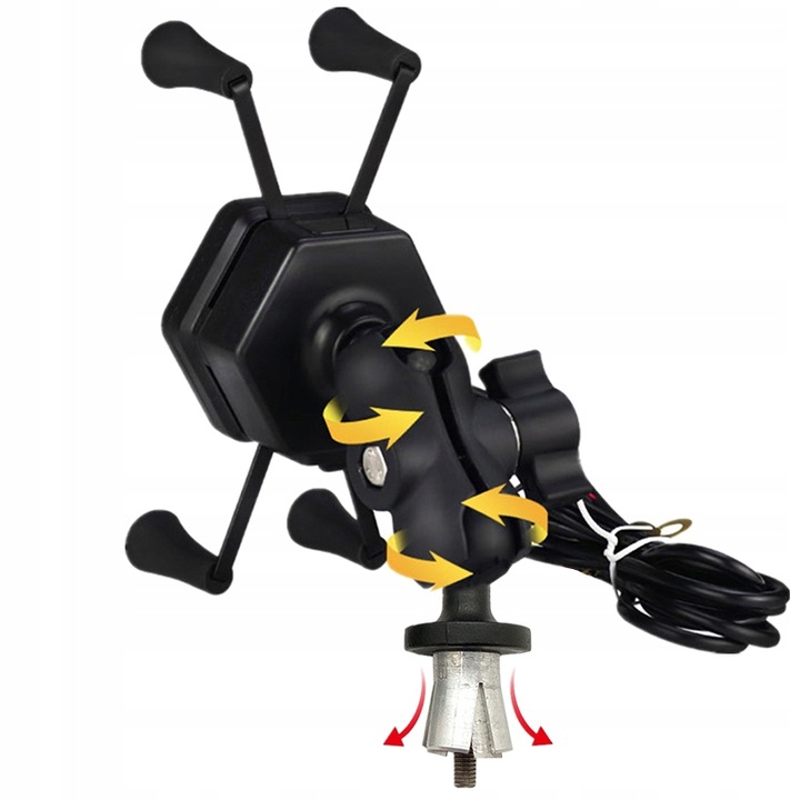 Uchwyt z ładowarką indukcyjną 15W w główkę ramy