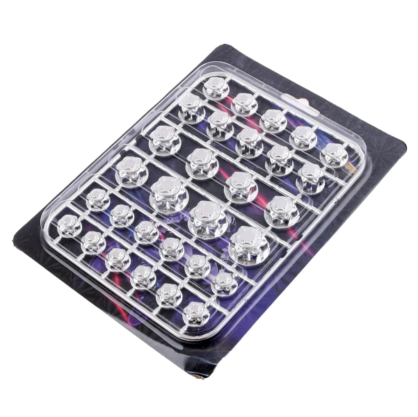 Zaślepki kapturki na śruby srebrne 30 sztuk Racing Force