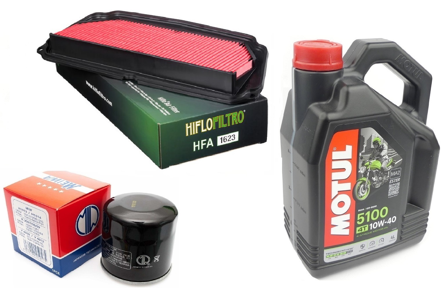 Filtr oleju powietrza olej HF204 Motul 10w40 Honda CB CBR RA 650 19-25r