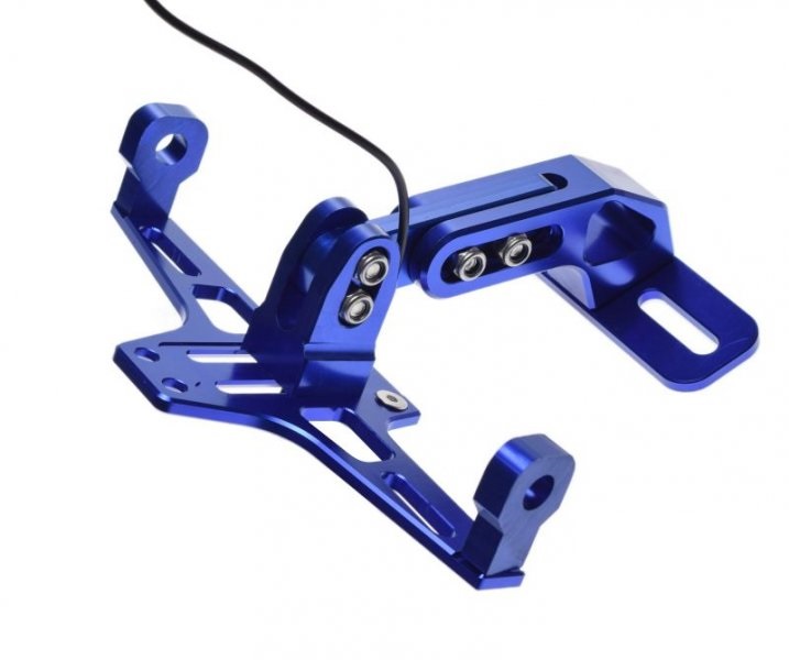 Uchwyt tablicy rejestracyjnej uniwersalny niebieski z podświetleniem Led