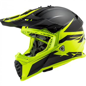 Kask LS2 MX437 FAST EVO Roar Matt Black HV Yellow