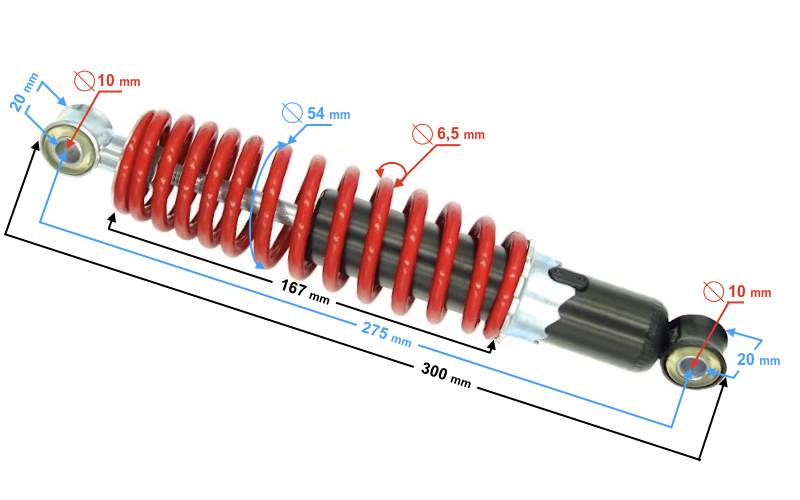 Amortyzator przedni Quad ATV 50 70 110 125 275mm