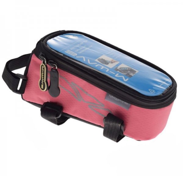 Sakwa m-wave rowerowa na ramę różowa szara