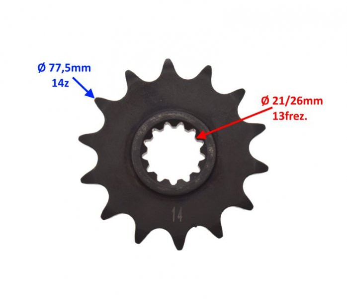 Zębatka przód zdawcza 14 z 525 do benelli trk 502x